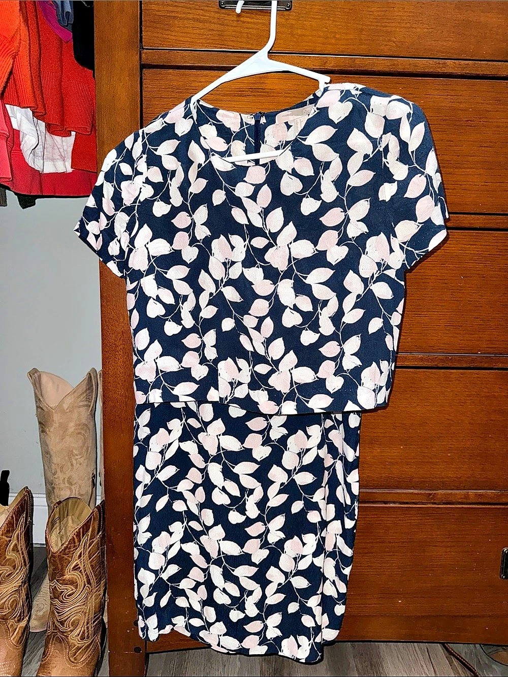 Forever 21 Floral Two-Piece Set in Blue & Pink Size Small